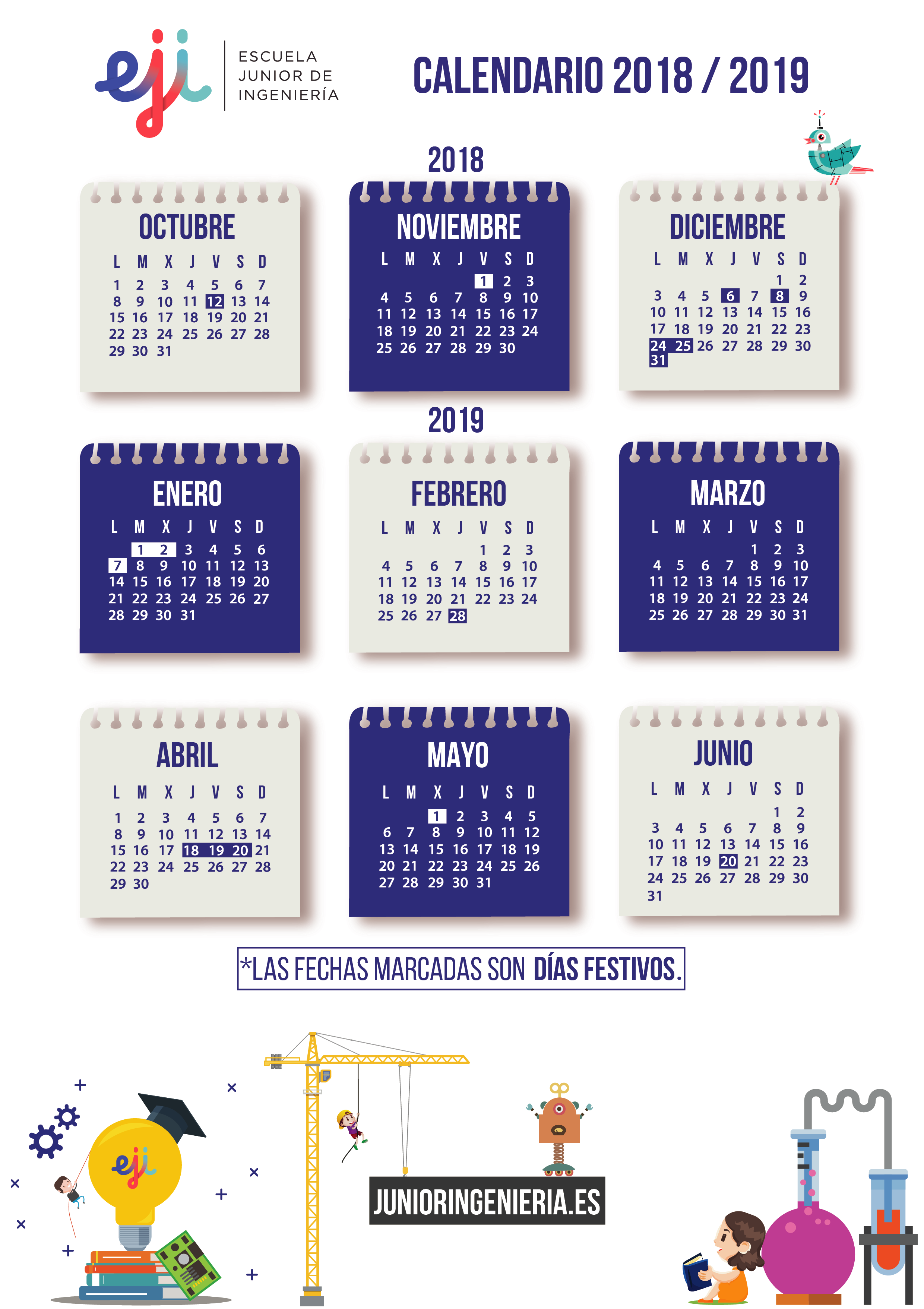 Calendario Escolar Robótica e Ingeniería EJI