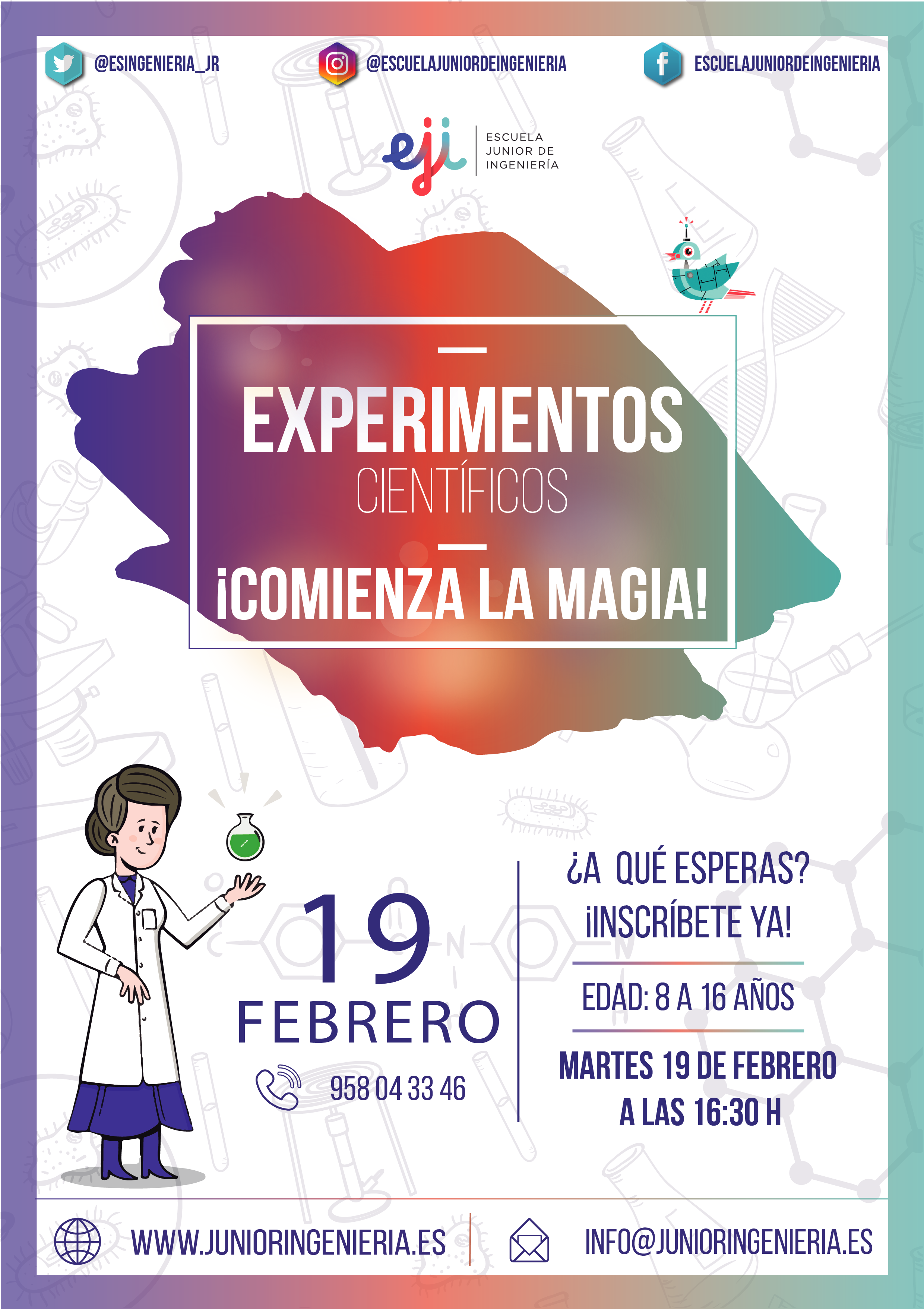 Taller experimentos científicos para niños Granada