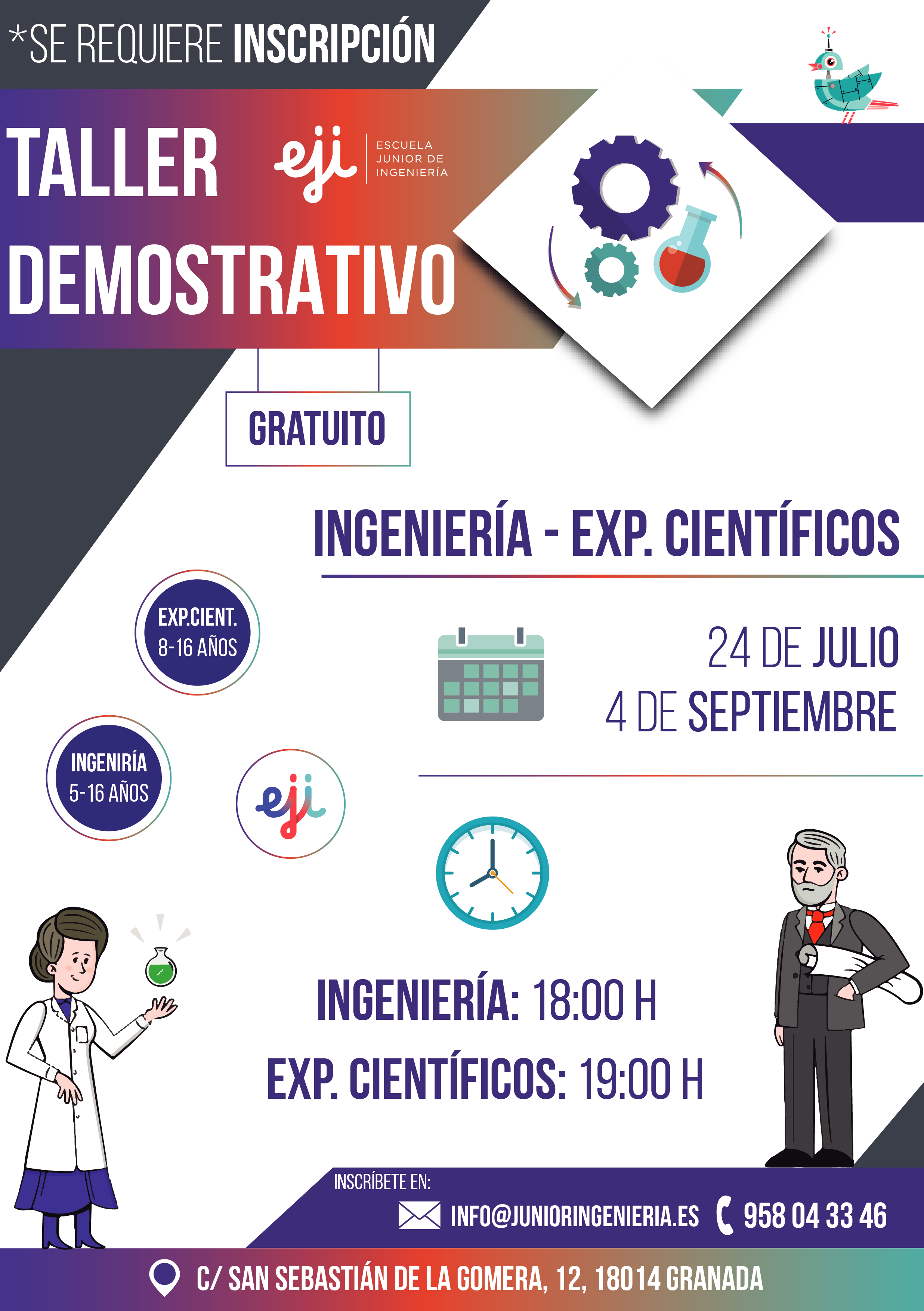 Taller demostrativo inteniería y experimentos científicos para niños